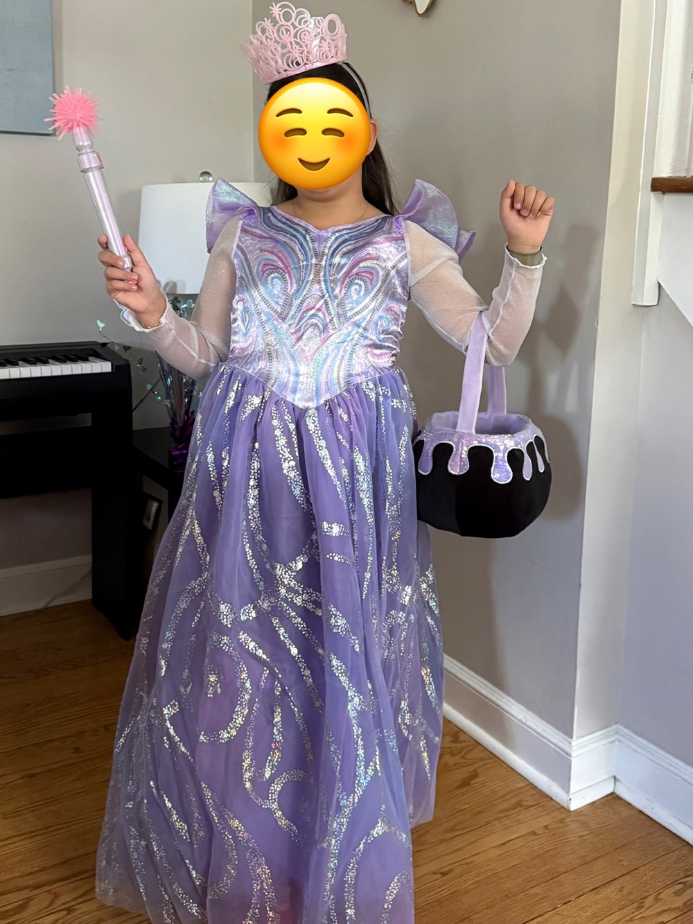 Nickelodeon Purple Princess Dress Costume with Pink Tiara and Wand